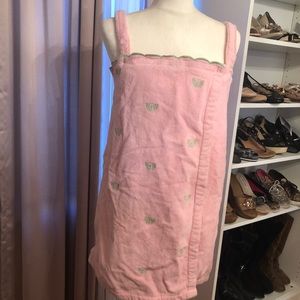 Shower terry cloth towel wrap